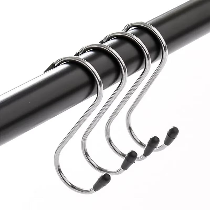 5pcs S Shaped Steel Hooks Set, Towels Hook Set, Shower Curtain Hook Rings, Kitchen Table Cloth Hanging Hook Set 5pcs S Shaped Steel Hooks Set, Towels Hook Set, Shower Curtain Hook Rings, Kitchen Table Cloth Hanging Hook Set
